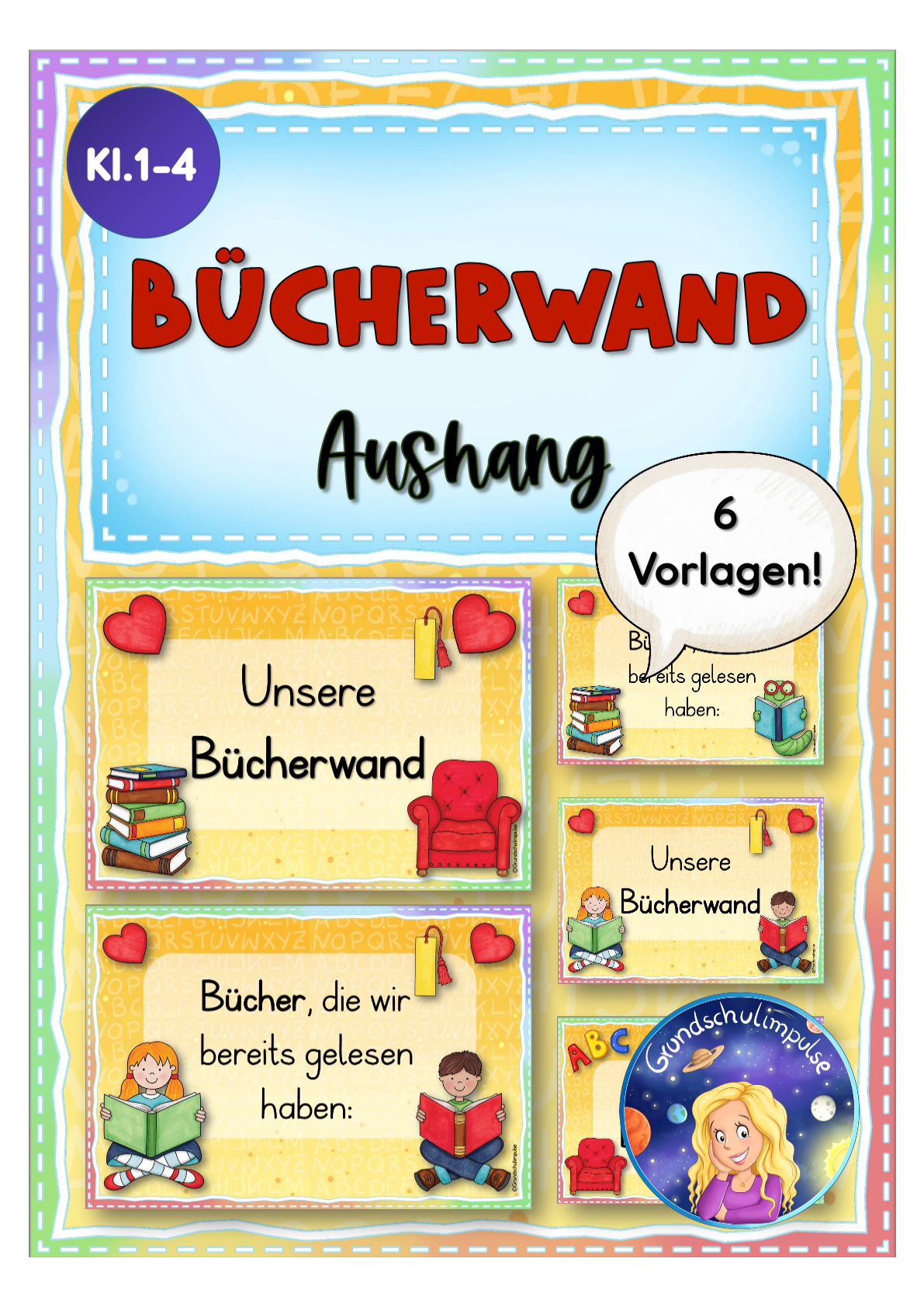 FREEBIE: Aushang Bücherwand
