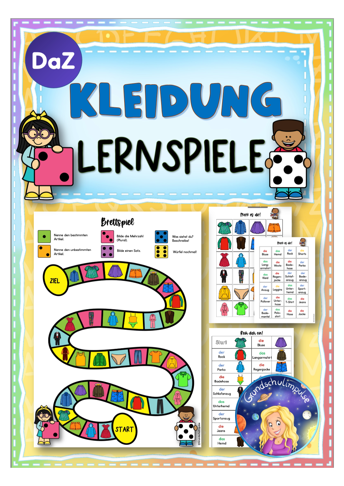 DaZ/DaF: Die Kleidung (Lernspiele)