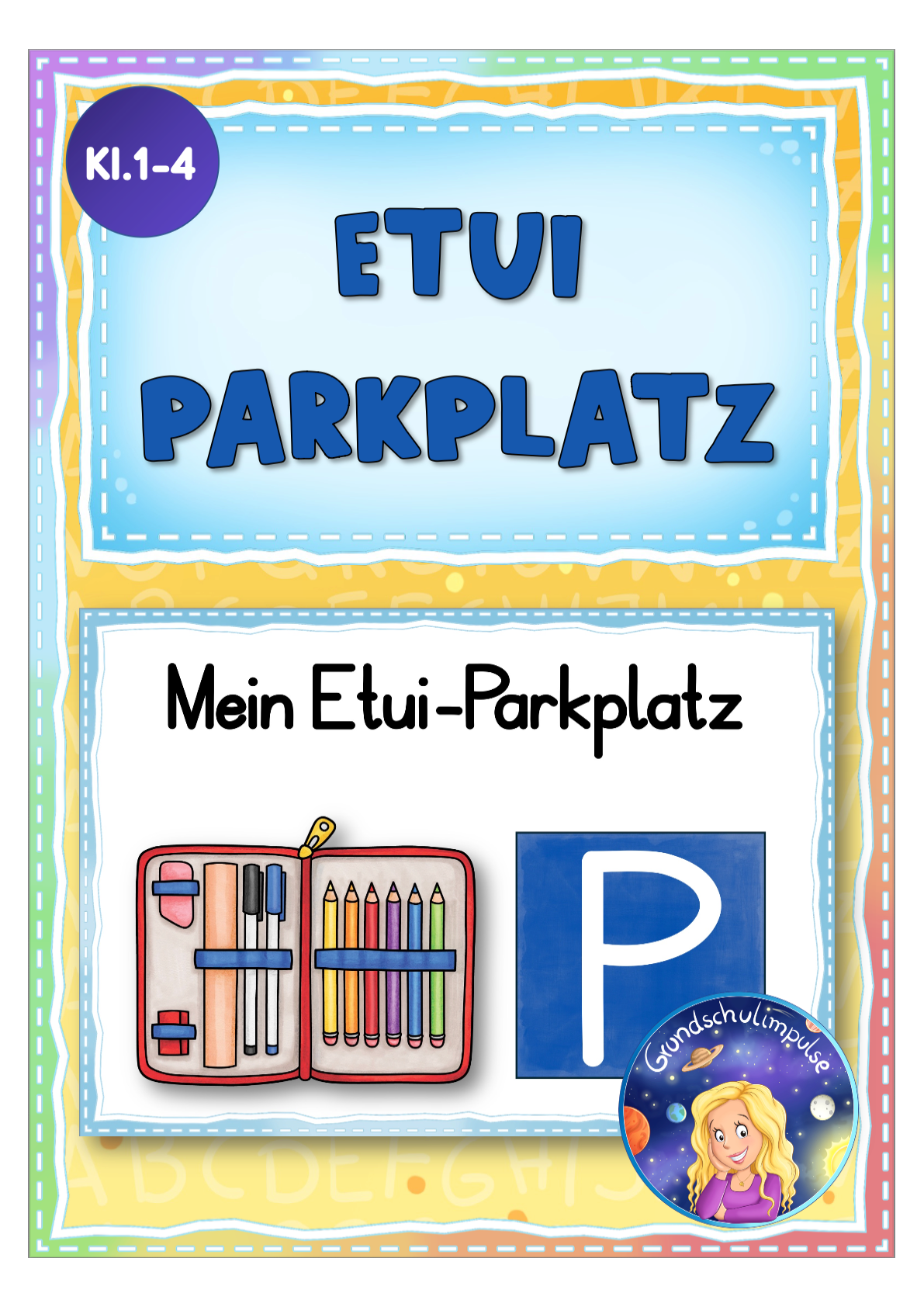 Etui-Parkplatz für den Tisch (Klasse 1-4) - FREEBIE