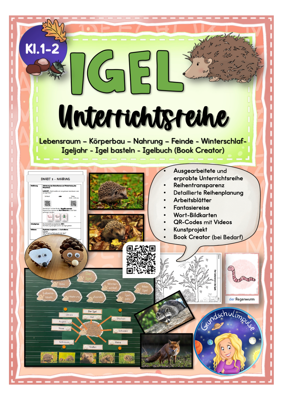 Der Igel: Unterrichtsreihe (Klasse 1+2) – Grundschulimpulse