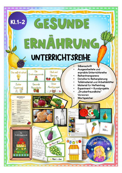Unterrichtsreihe: Gesunde Ernährung (Klasse 1+2)
