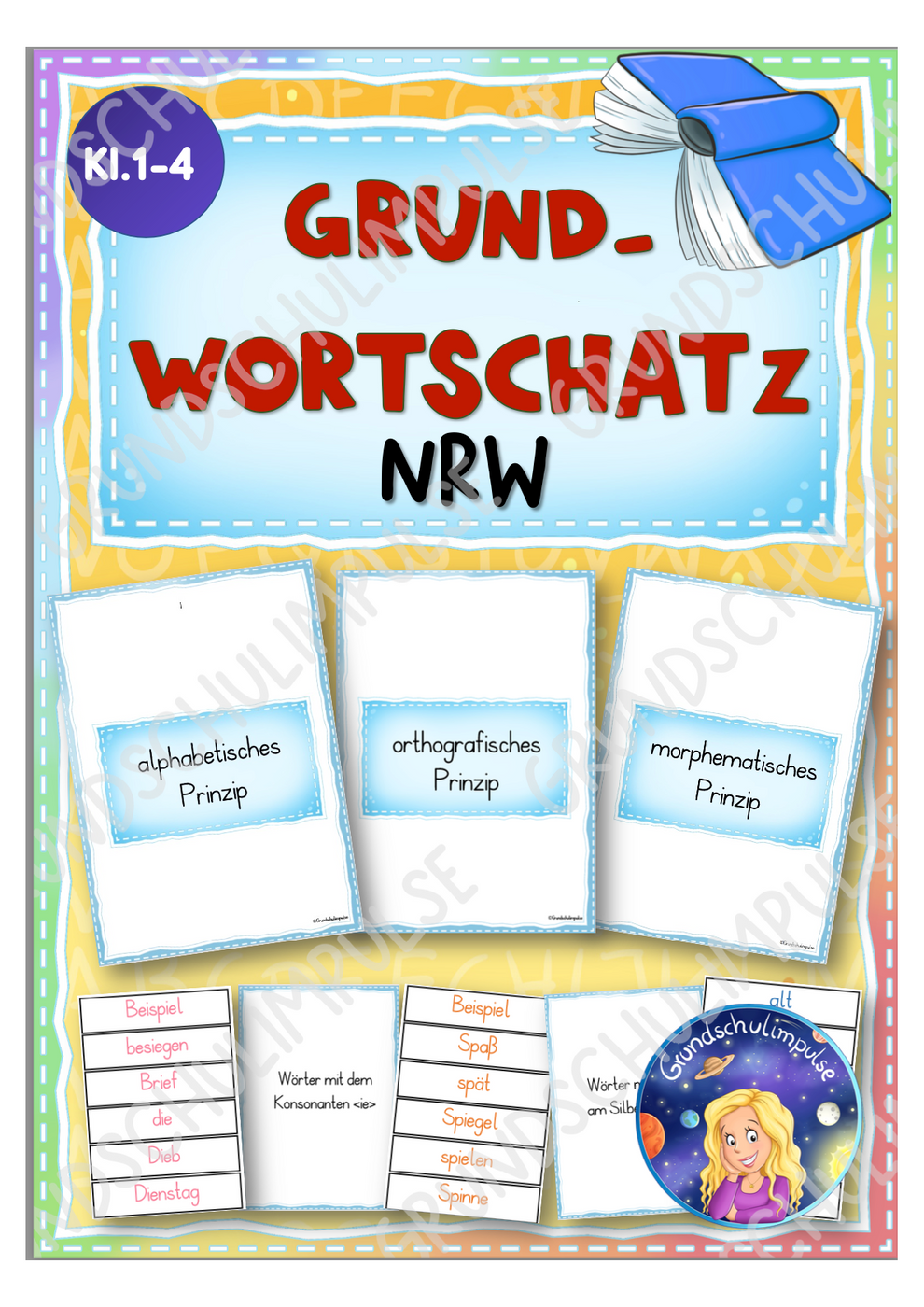 GRUNDWORTSCHATZ NRW - Tafelmaterial - auch für LRS und DaZ