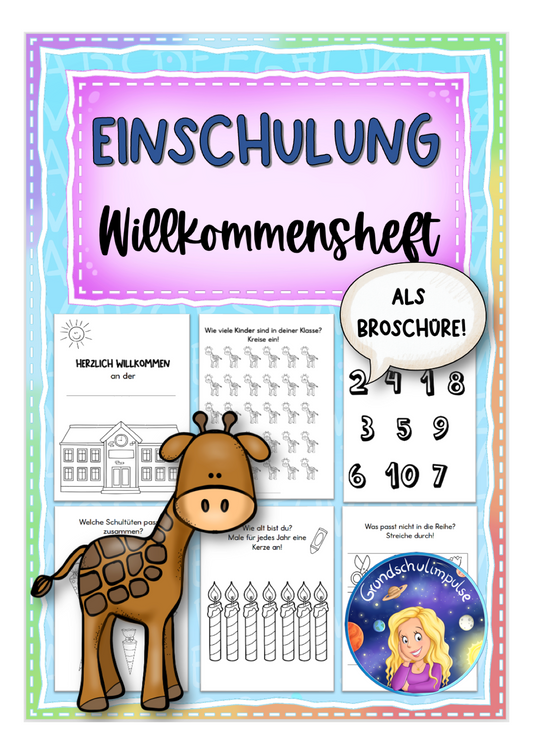 Einschulung/Schnuppertag: Broschüre zum Gestalten (Giraffenklasse)