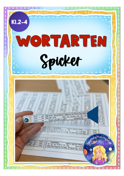 Wortarten-Spicker zum Basteln (Klasse 2-4)
