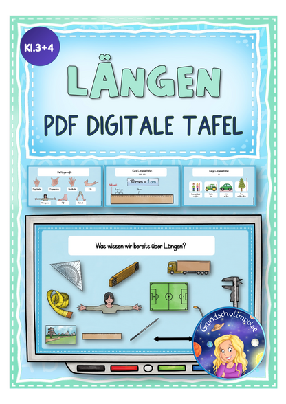 Längen - PDF für die digitale Tafel (Klasse 3+4)