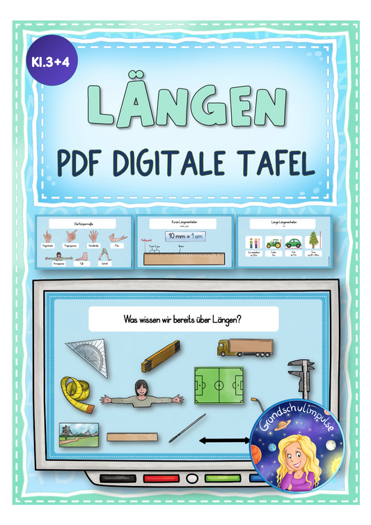 Längen - PDF für die digitale Tafel (Klasse 3+4)