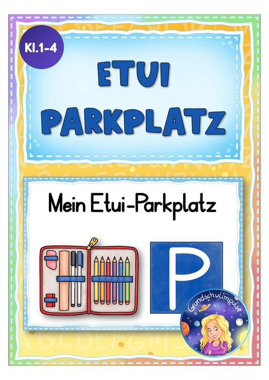 Etui-Parkplatz für den Tisch (Klasse 1-4) - FREEBIE
