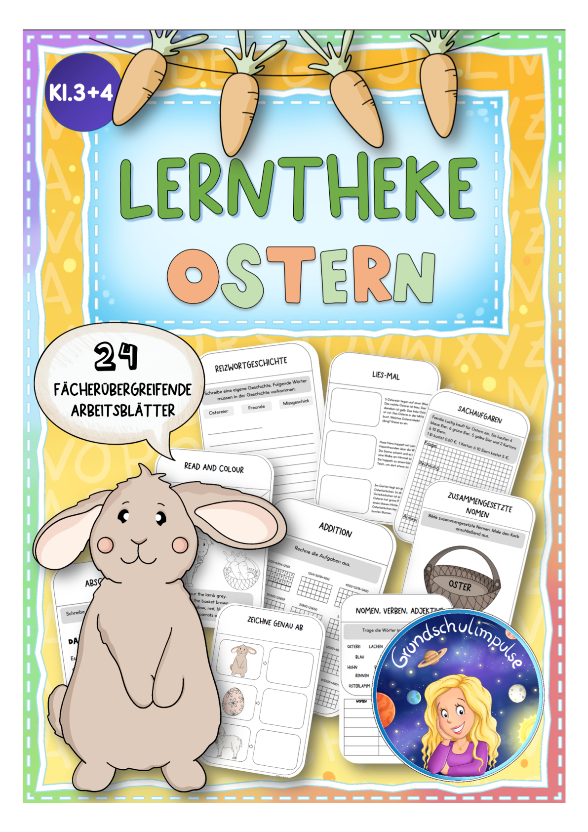 Lerntheke Ostern - Klasse 3+4 (sw/bunt)