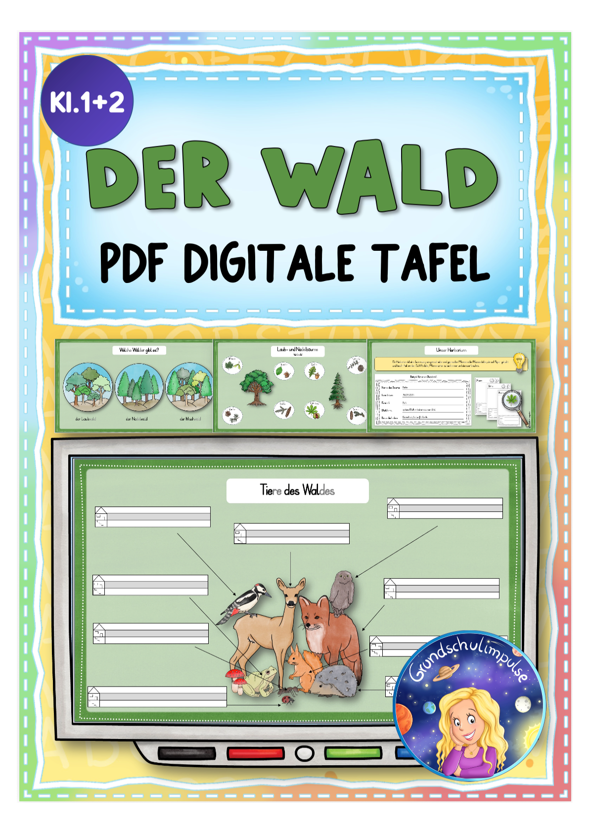 Der Wald - PDF für die digitale Tafel (Klasse 1+2)