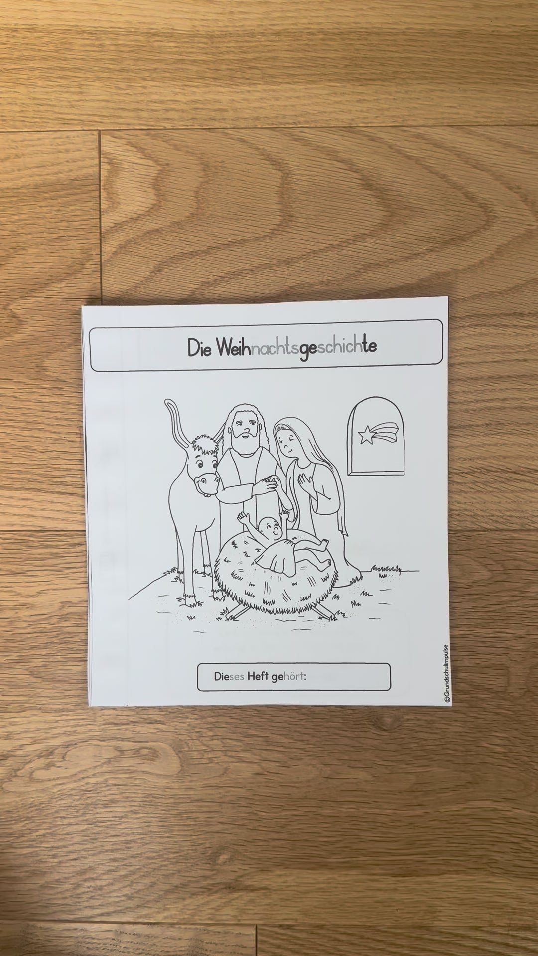 Die Weihnachtsgeschichte - Miniheft in Reimen für die Grundschule (Religionsunterricht)
