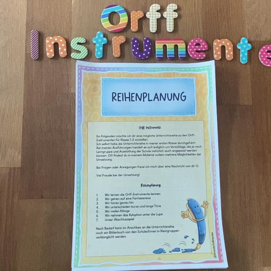 Unterrichtsreihe Orff Instrumente für die Grundschule