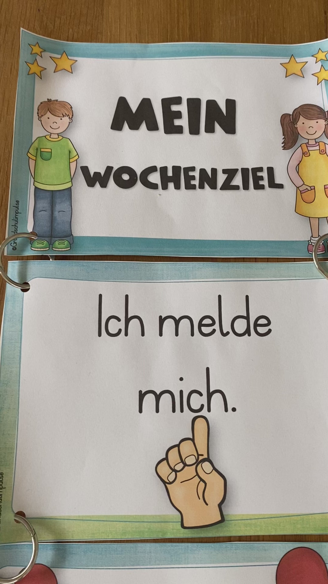 Mein Wochenziel Aushang für die Klasse - Grundschule