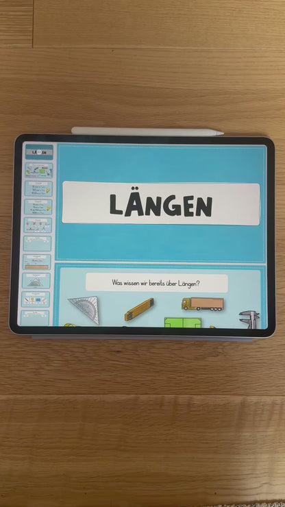 Längen - PDF für die digitale Tafel (Klasse 3+4)