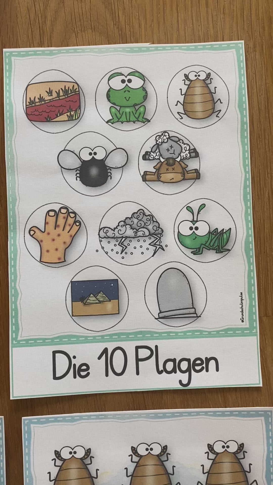 Die 10 Plagen Bildkarten für die Grundschule