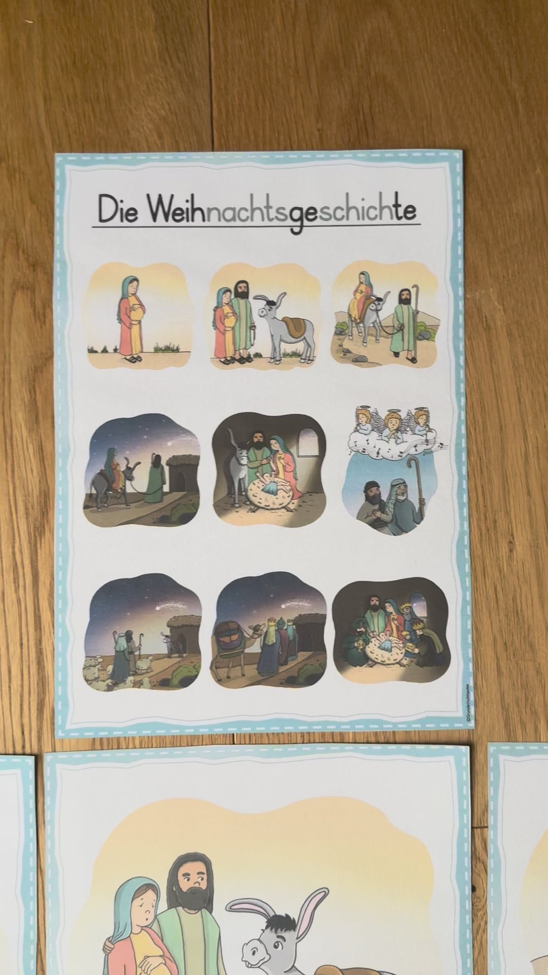 Die Weihnachtsgeschichte - Bildkarten/Tafelmaterial für die Grundschule (Religionsunterricht) - Klasse 1+2