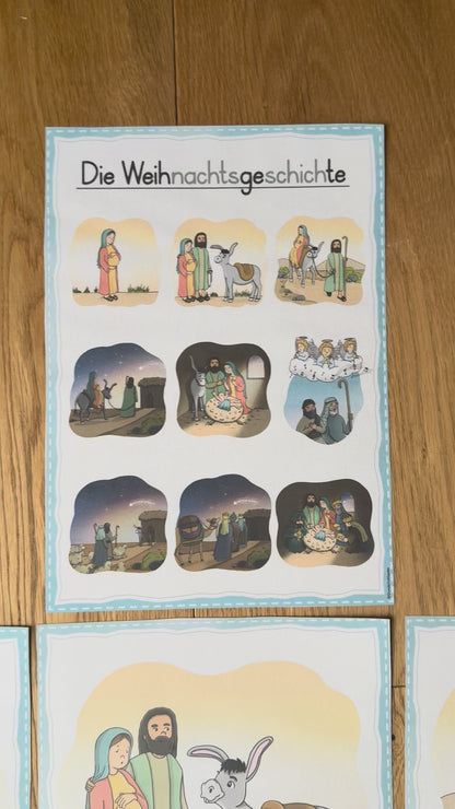 Die Weihnachtsgeschichte - Bildkarten/Tafelmaterial für die Grundschule (Religionsunterricht) - Klasse 1+2