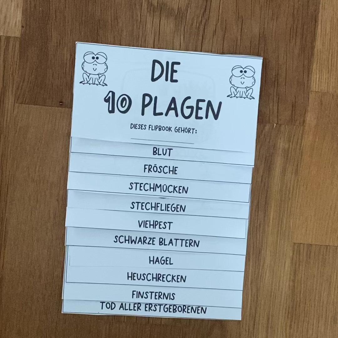Die 1o Plagen - Mose - Flipbook - Grundschule