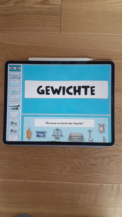 Gewichte - PDF für die digitale Tafel (Klasse 3+4)