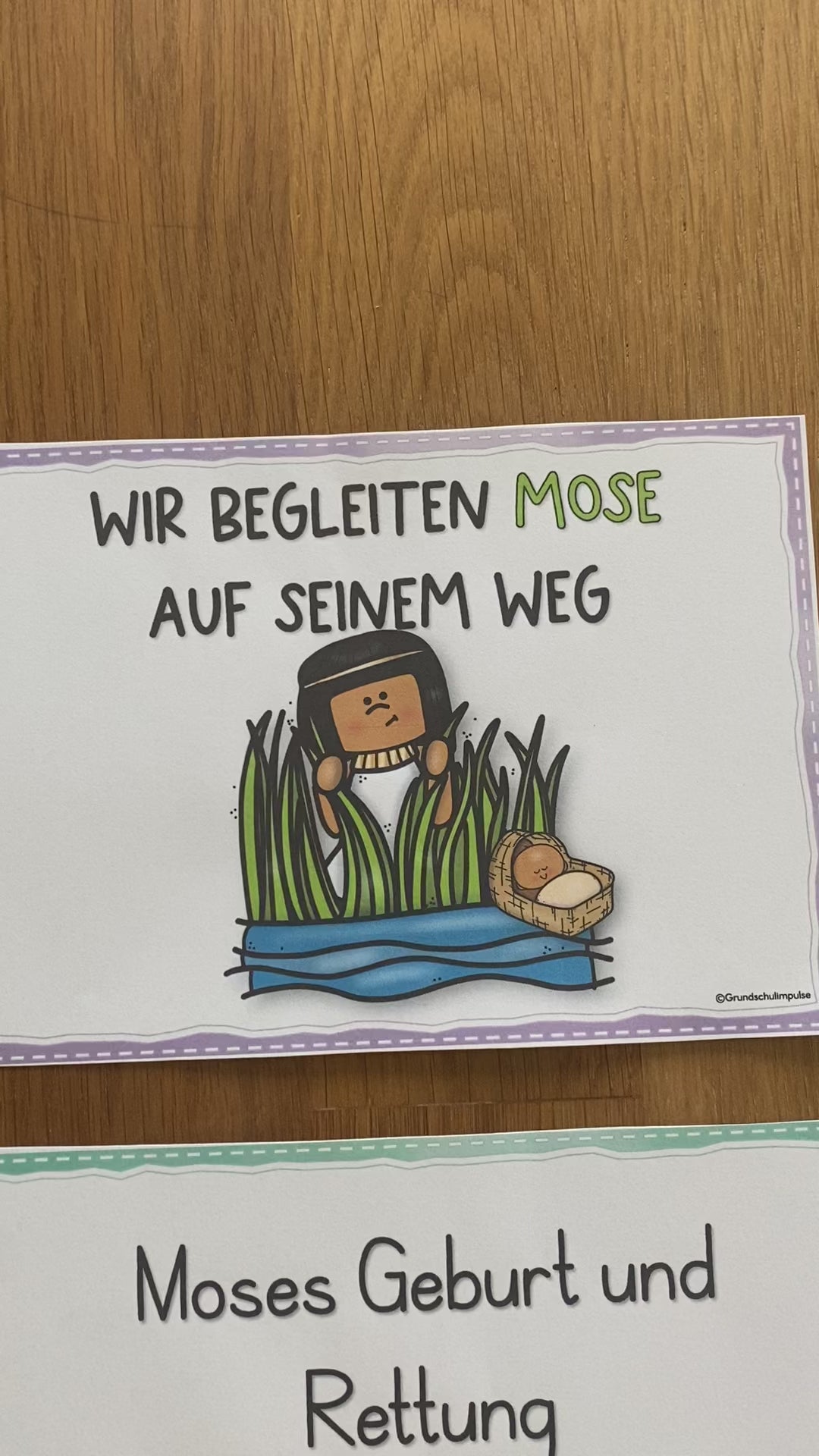 Reihentransparent für die Unterrichtsreihe Mose Grundschule