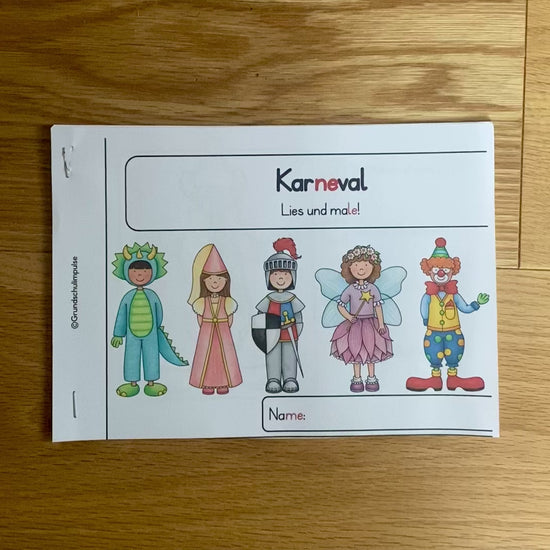 Lesen und malen an Karneval - Heft für die Grundschule