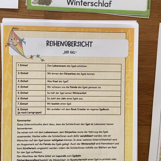 Unterrichtsreihe_Der Igel_Klasse1+2
