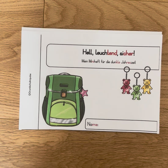 Sichtbarkeit im Dunkeln - Material - Grundschule - Verkehrserziehung - Arbeitsheft