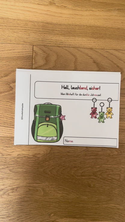Sichtbarkeit im Dunkeln - Material - Grundschule - Verkehrserziehung - Arbeitsheft