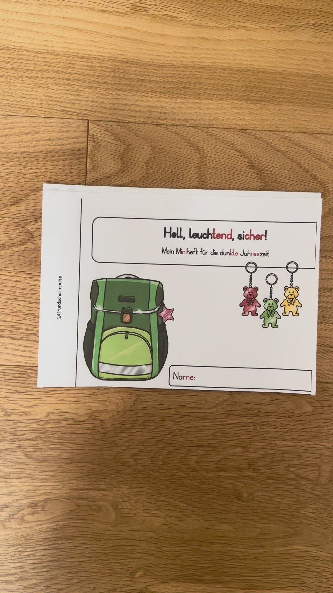 Sichtbarkeit im Dunkeln - Material - Grundschule - Verkehrserziehung - Arbeitsheft
