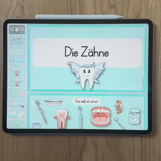 Unterrichtsreihe Zähne PDF für die digitale Tafel