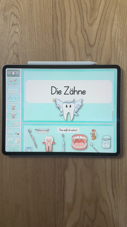 Unterrichtsreihe Zähne PDF für die digitale Tafel