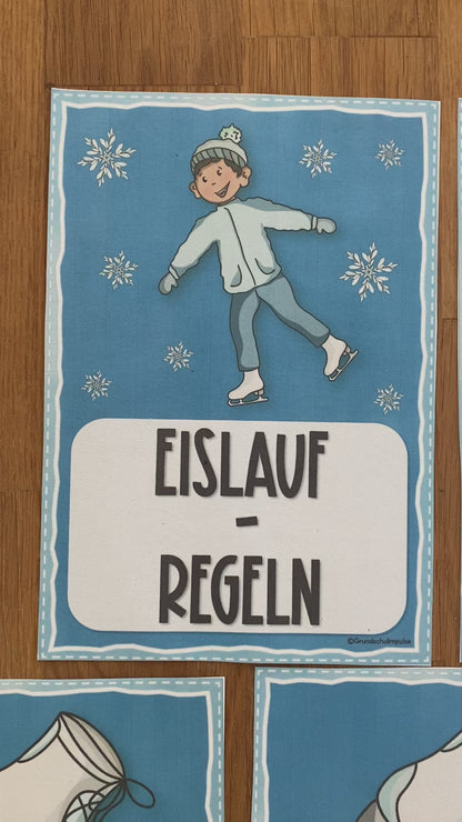 Eislaufen Schlittschuhlaufen Regeln Grundschule