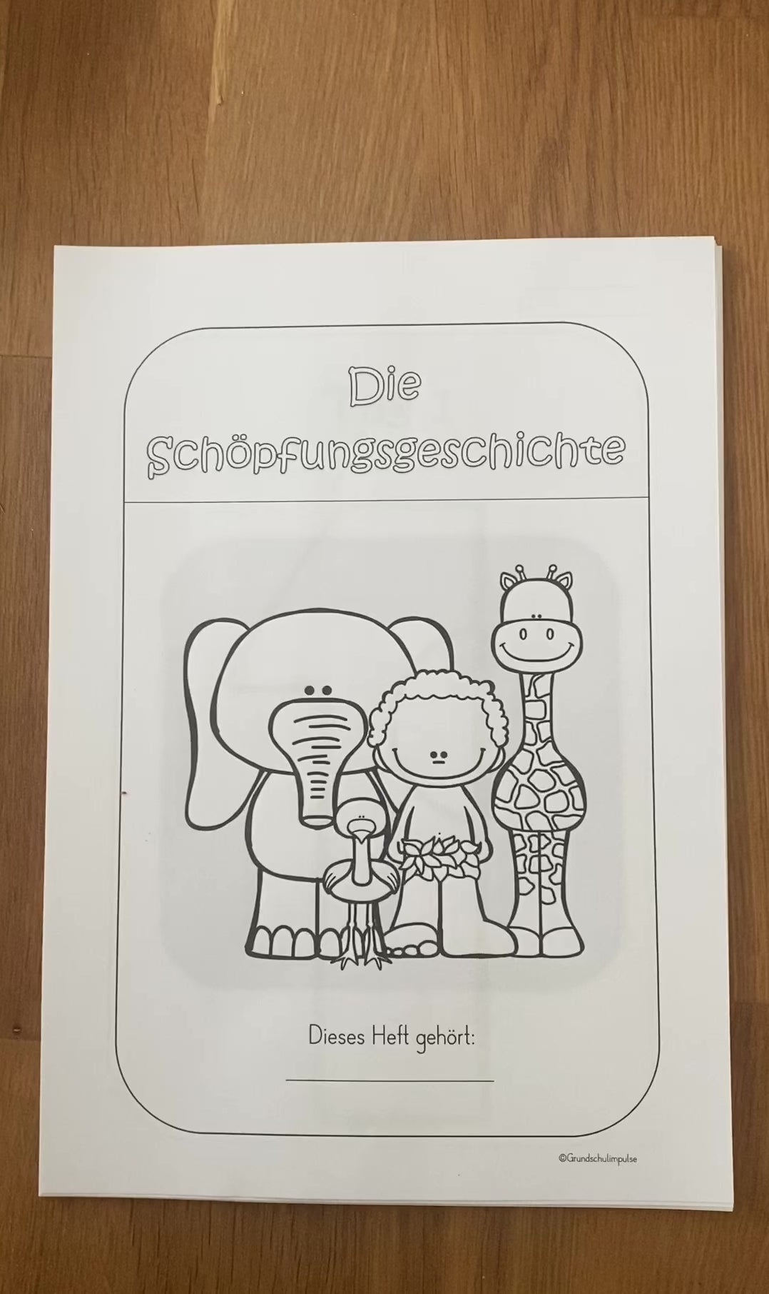Schöpfungsgeschichte Arbeitsheft Grundschule 
